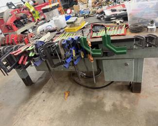 Loads of clamps, welding magnets, punches, chisels, and more