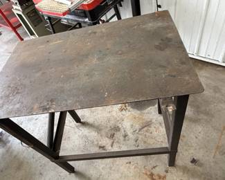 Tig welding table with rod storage and tig torch holder.