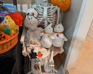 Halloween Skeleton and Plush Decor Set