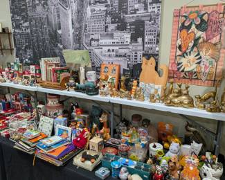 Assorted Cat-Themed Collectibles