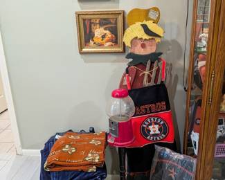 Houston Astros Fan Lot (Apron, Blankets, Clock, Collectibles, Coca-Cola Bag)