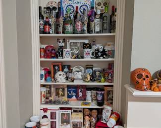 Day of the Dead / Dia de los Muertos Themed Collectibles Display with Sports Memorabilia