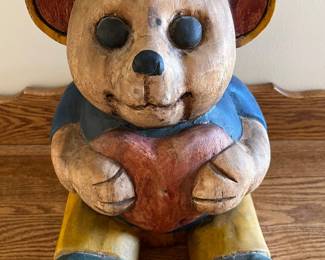 VINTAGE HAND CARVED FOLK ART BEAR