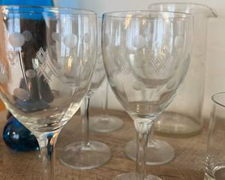 VINTAGE ETCHED STEMWARE