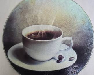 Glass Plate Cup of Coffee