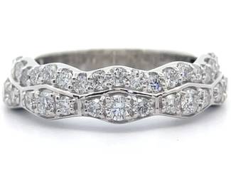 NEW! 1.05 Carat Pavé Diamond Double Wave Ring