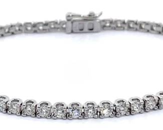 Scintillating 3 Carat Diamond Tennis Bracelet