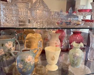 Roseville Pottery, Fenton Vase, Gorham Crystal
