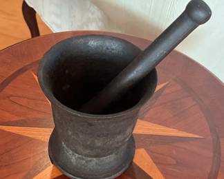 Antique Cast Iron Mortar and Pestle