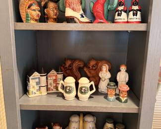 collection of porcelain salt and pepper shakers