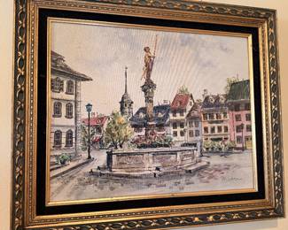 M. Sardim Fountain in Old Town of Zufingen, Switzerland