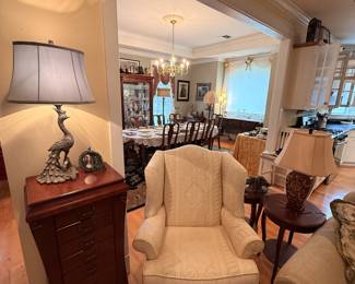 larger jewelry box, peacock lamp