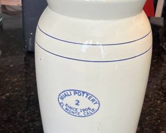 Vintage Miali Pottery Water Crock with Spigot