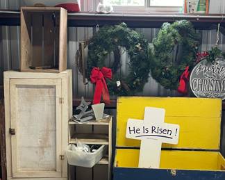 OLD CRATES, STORAGE CABINETS