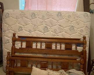 VINTAGE QUEEN SIZE BED, QUEEN MATTRESS