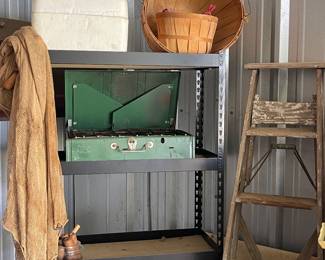 SHELVES, LADDER, BASKET