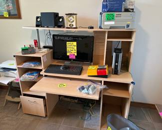 Office Desk - Computer - Printers - speakers