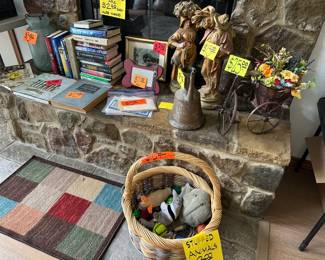Books - Fireplace Decor - rug - Flowers