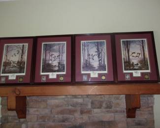 BILL PENDERGRASS Commemorative Duck Prints w/Stamps, 1988-1991