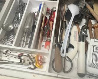 Assorted Kitchen Utensils Drawer Contents