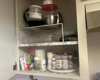 Assorted Kitchen Storage Containers and Spice Jars