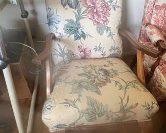 Vintage Floral Bergere Armchair