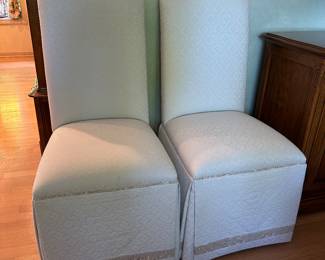 Upholstered slipper chairs......