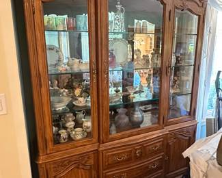 Matching Drexel lighted china cabinet