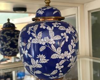 Asian enameled ginger jar