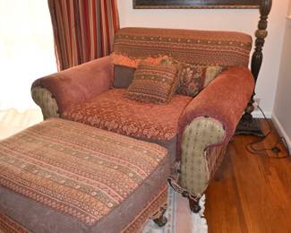 Chair and half with ottoman
