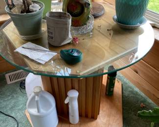 Wood and glass table