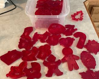 Vintage HRM Design Red Plastic Cookie Cutters