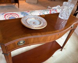 Console table with single drawer and lower tier 