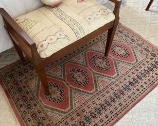 Handmade area rug - wool with MCM Bench