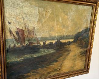 Vintage oil painting  -  framed 