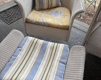 Lloyd Flanders armchair and ottoman