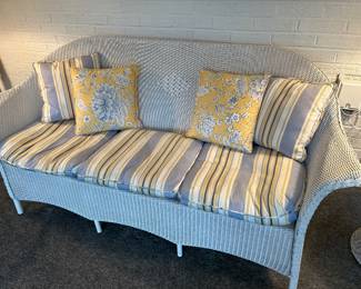 Lloyd Flanders white wicker all season couch