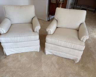 Matched set of ivory armchairs - ivory 