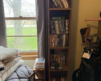 DVDs and CDs, as well as many sports items for the sports fanatic in your home!