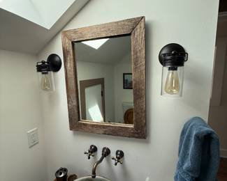 Rustic barn wood mirror 