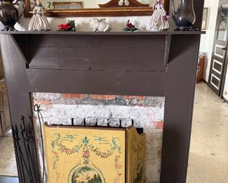 Mirror, fireplace screen 