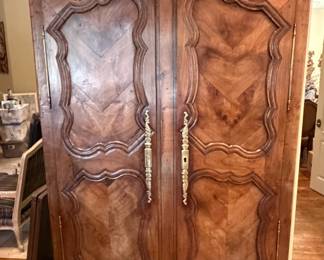 18th C French Armoire w Bonnet Top