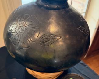 Oaxaca Negro Bowl on Stand Large