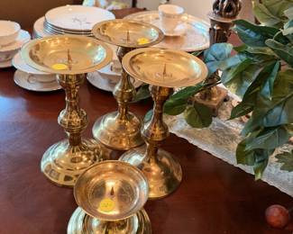 Brass Candlesticks, several sets!