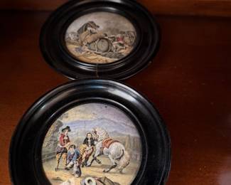 Framed Antique English Pot Lids 