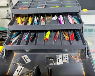 Uncle Harry passed in 1989 his fishing tackle is from the 40s-and 50s more lures newer from our son who is an angel now too my husband is 81 and no longer fishes