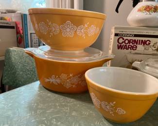 Pyrex Butterfly Gold