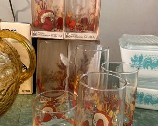 Vintage Anchor Hocking mushroom glasses