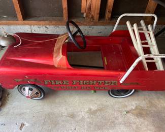 Vintage firetruck pedal car