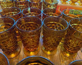 Vintage Whitehall by Colony amber cubist drinking glasses